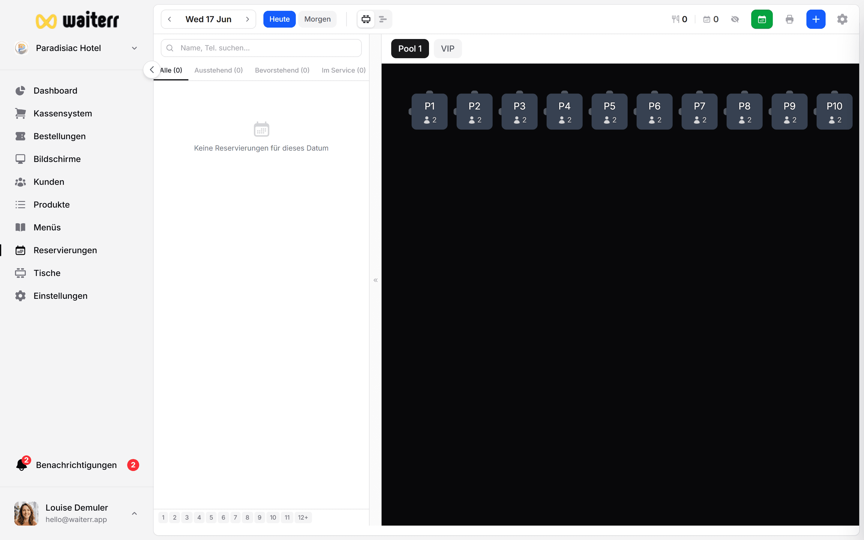 Waiterr Manager — reservations board