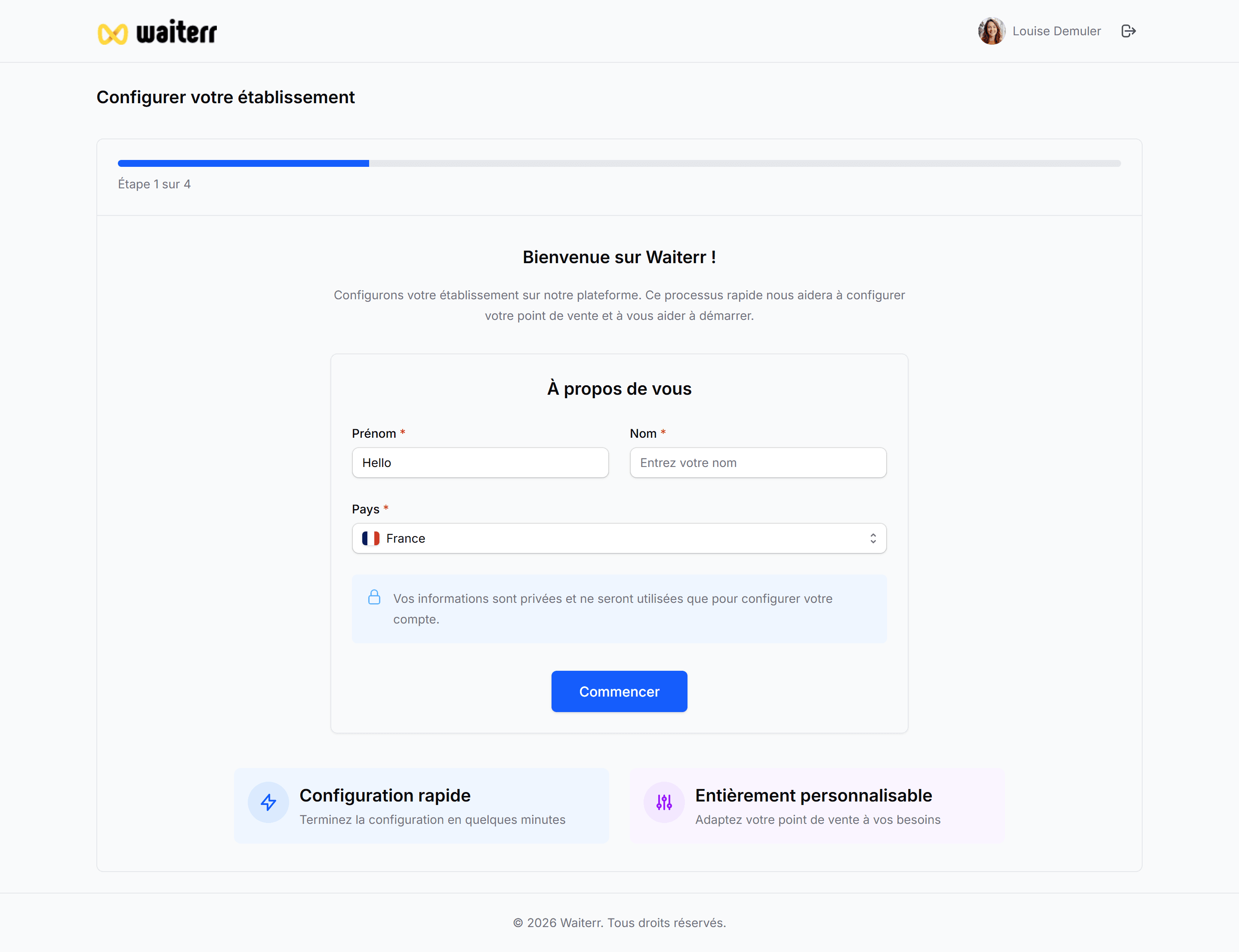 Waiterr Manager — establishment image selection
