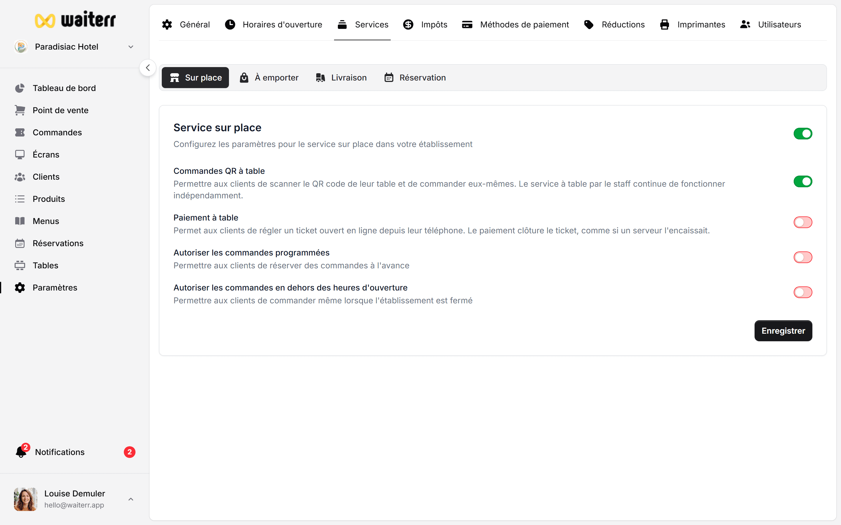 Waiterr Manager — service takeaway