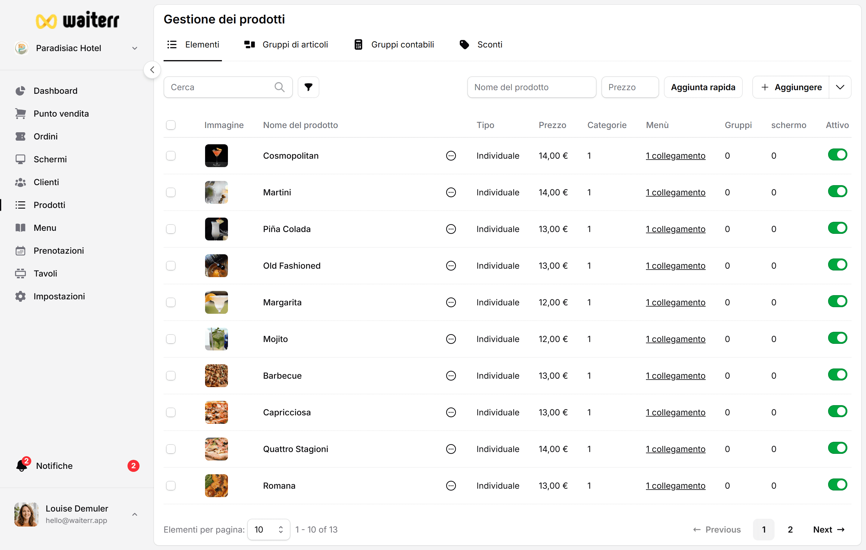 Waiterr Manager — quick add