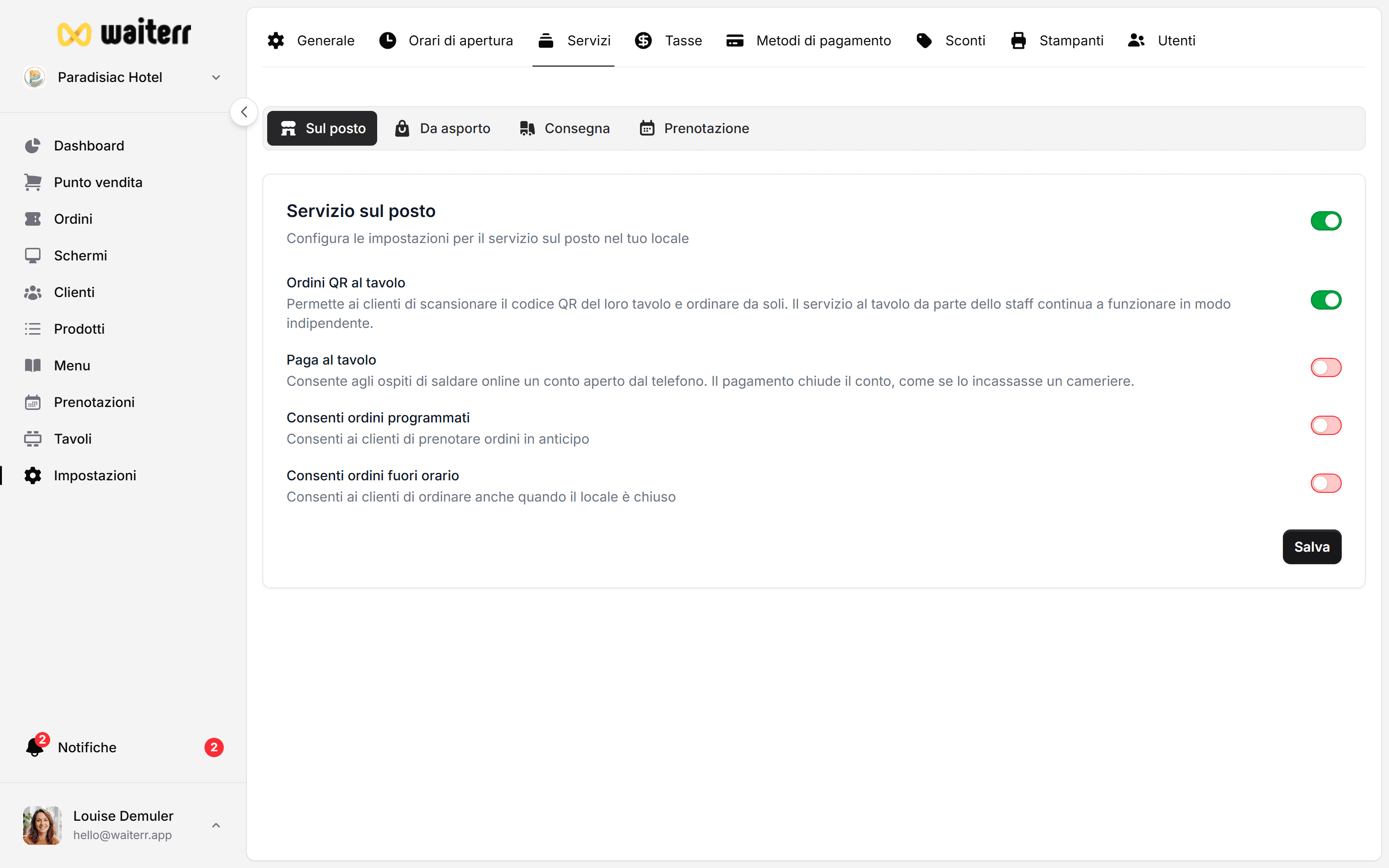 Waiterr Manager — service reservations