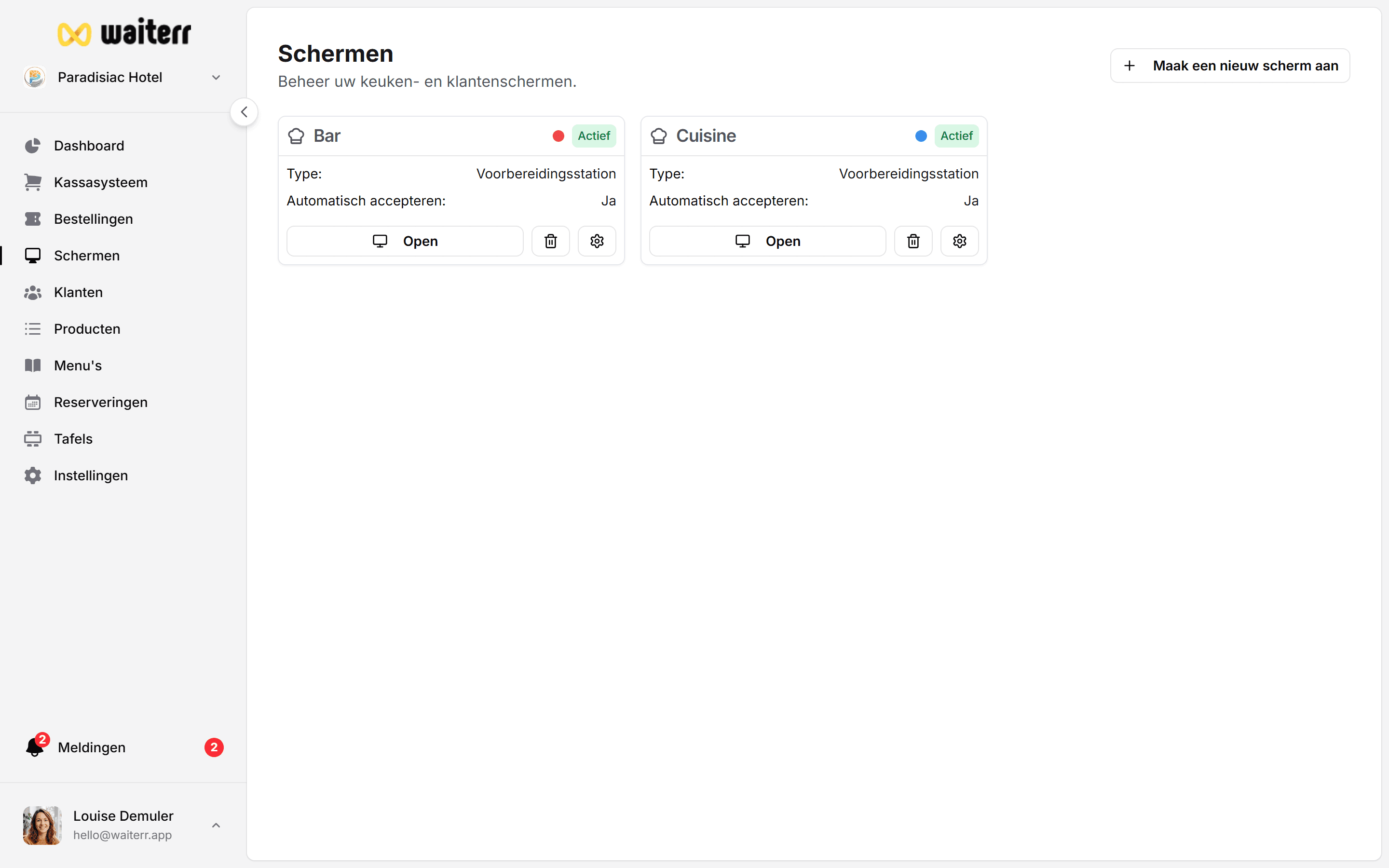 Waiterr Manager — kds prep overview
