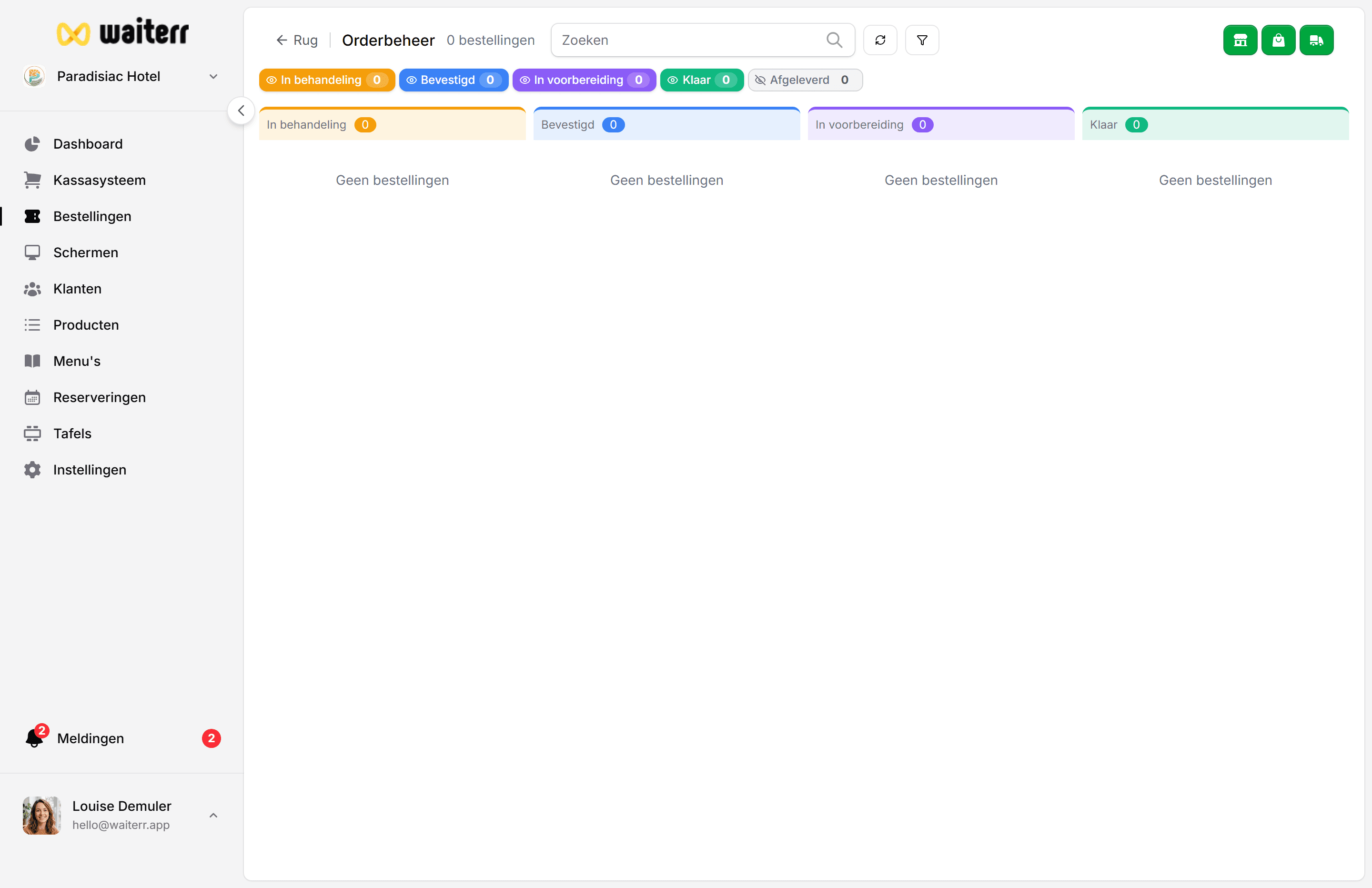 Waiterr Manager — order board