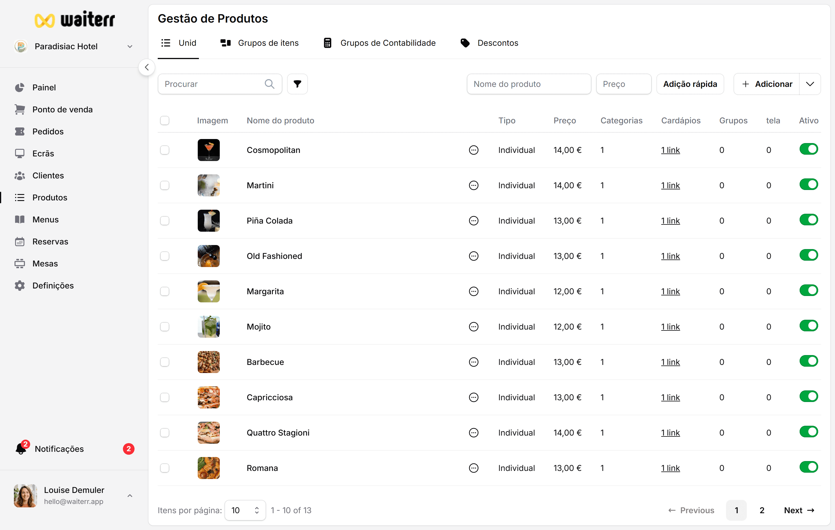 Waiterr Manager — quick add