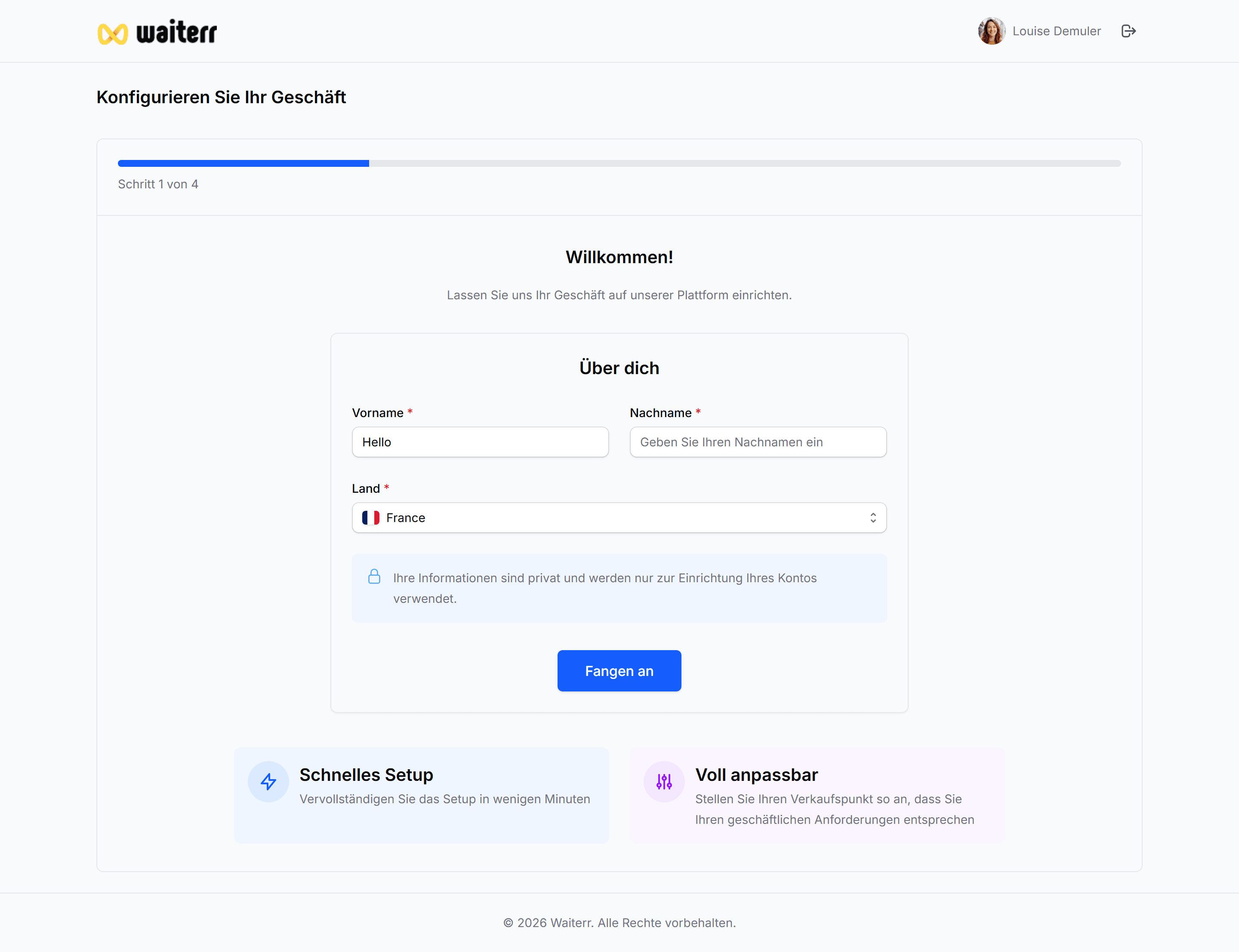 Waiterr Manager — establishment image selection