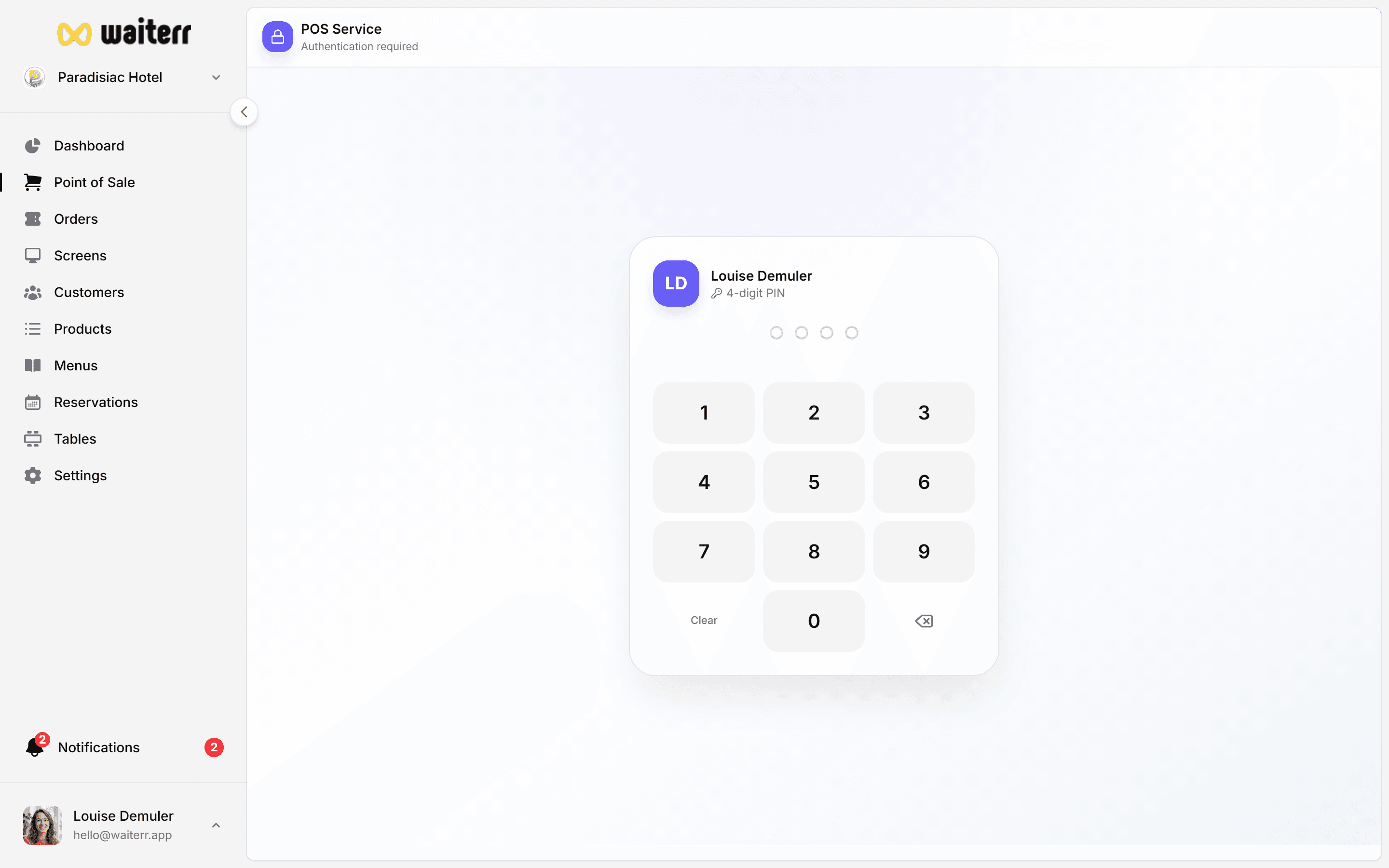 Waiterr Manager — pos select table