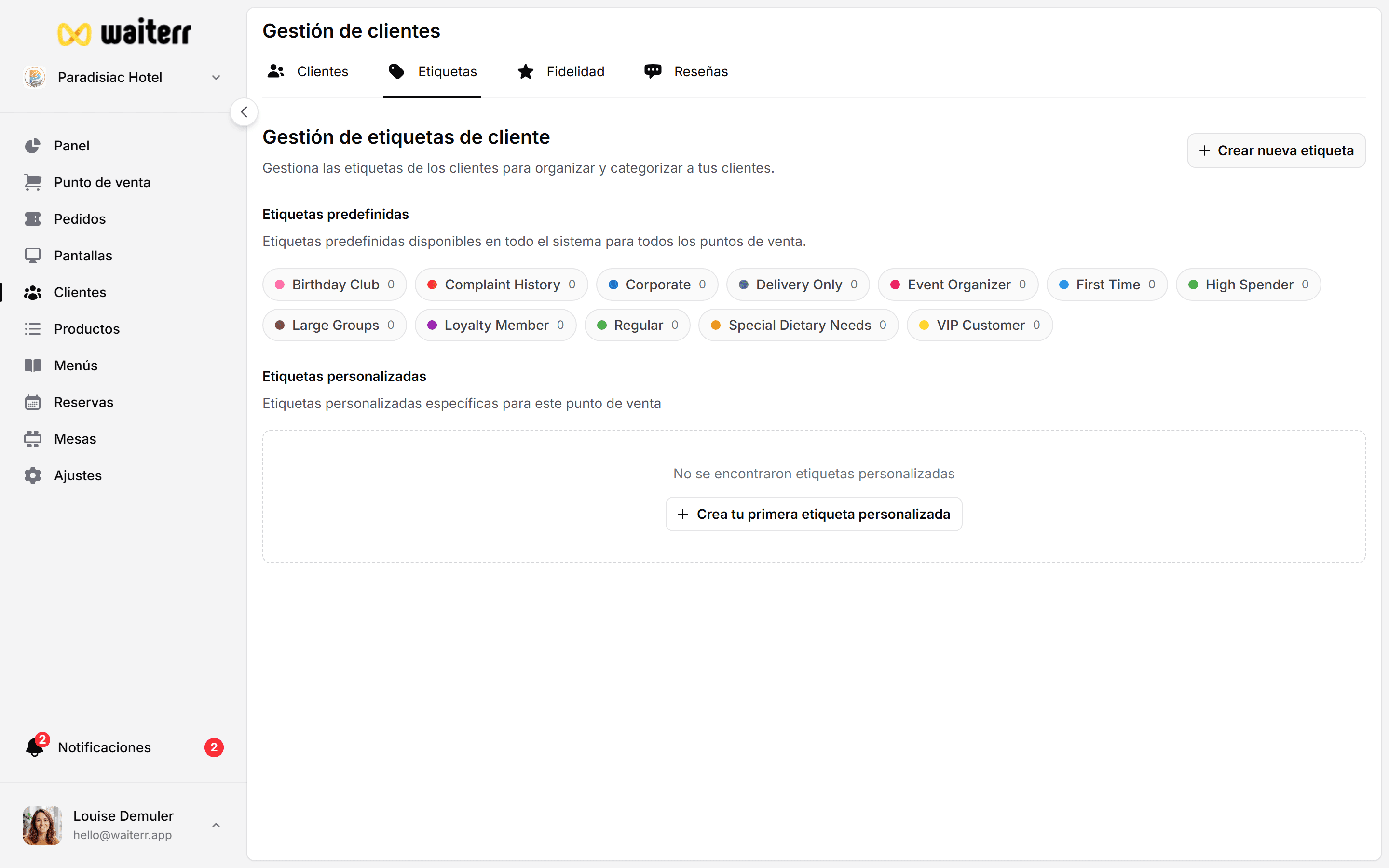 Waiterr Manager — add tag note