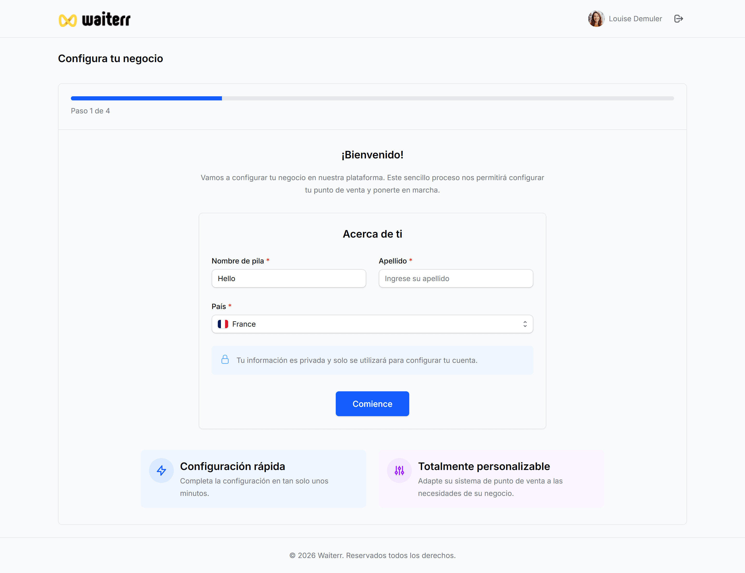 Waiterr Manager — multi store create