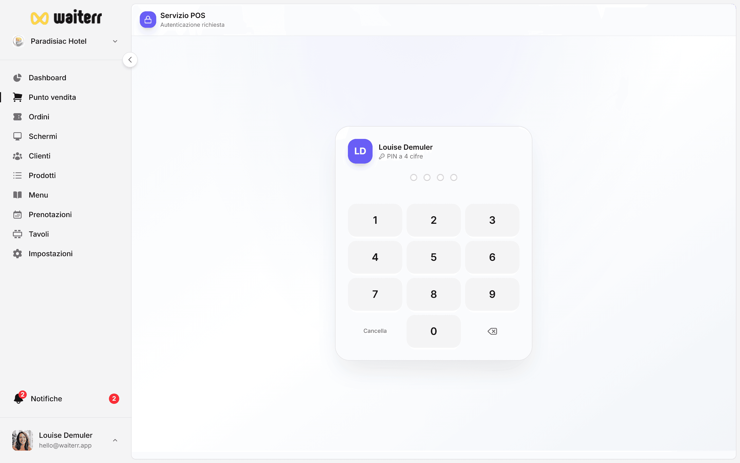 Waiterr Manager — pos select table