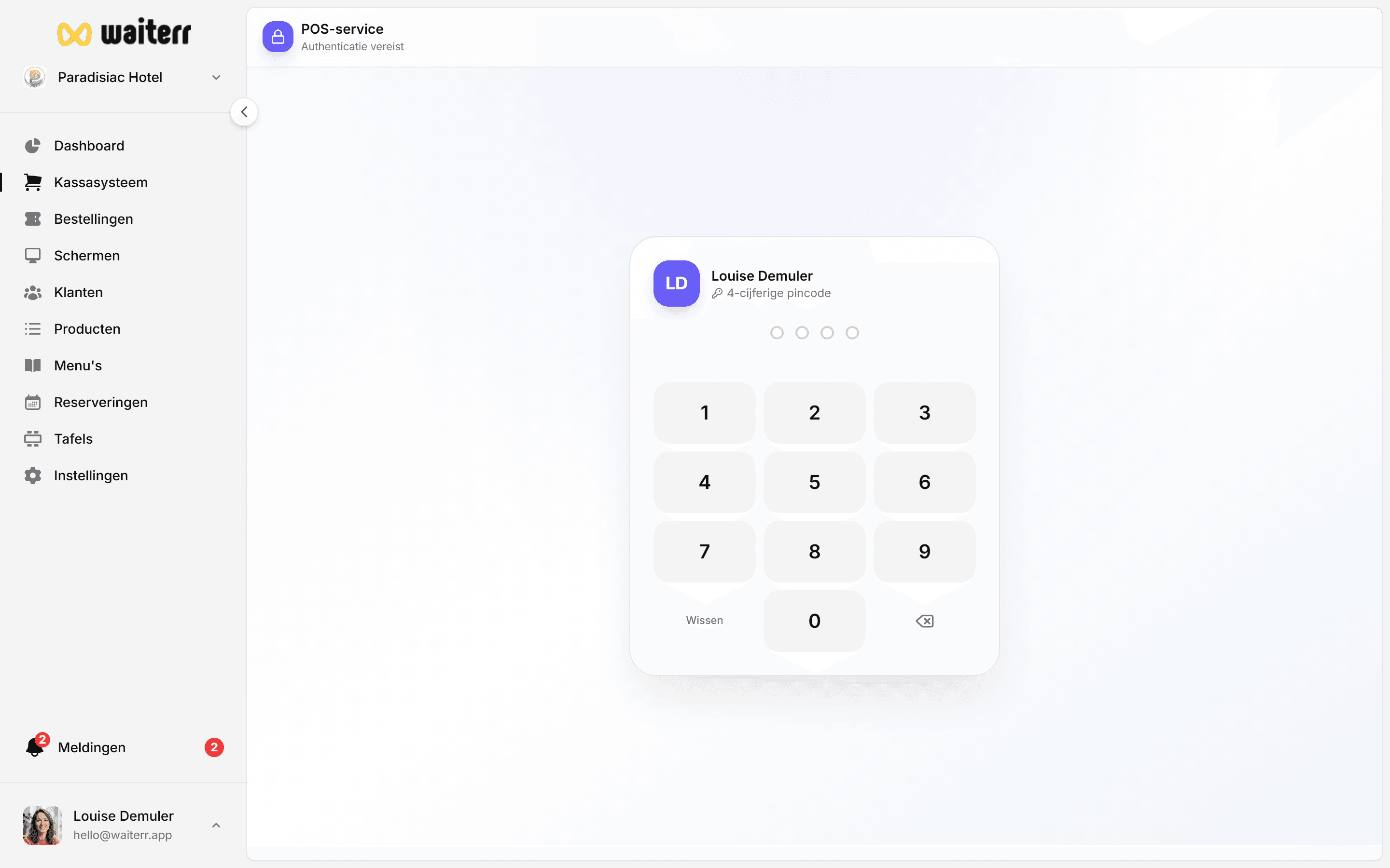 Waiterr Manager — pos select table